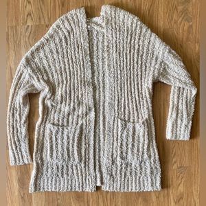 Sweet Generis Soft Knit Beige Cardigan Sweater Pockets S/M